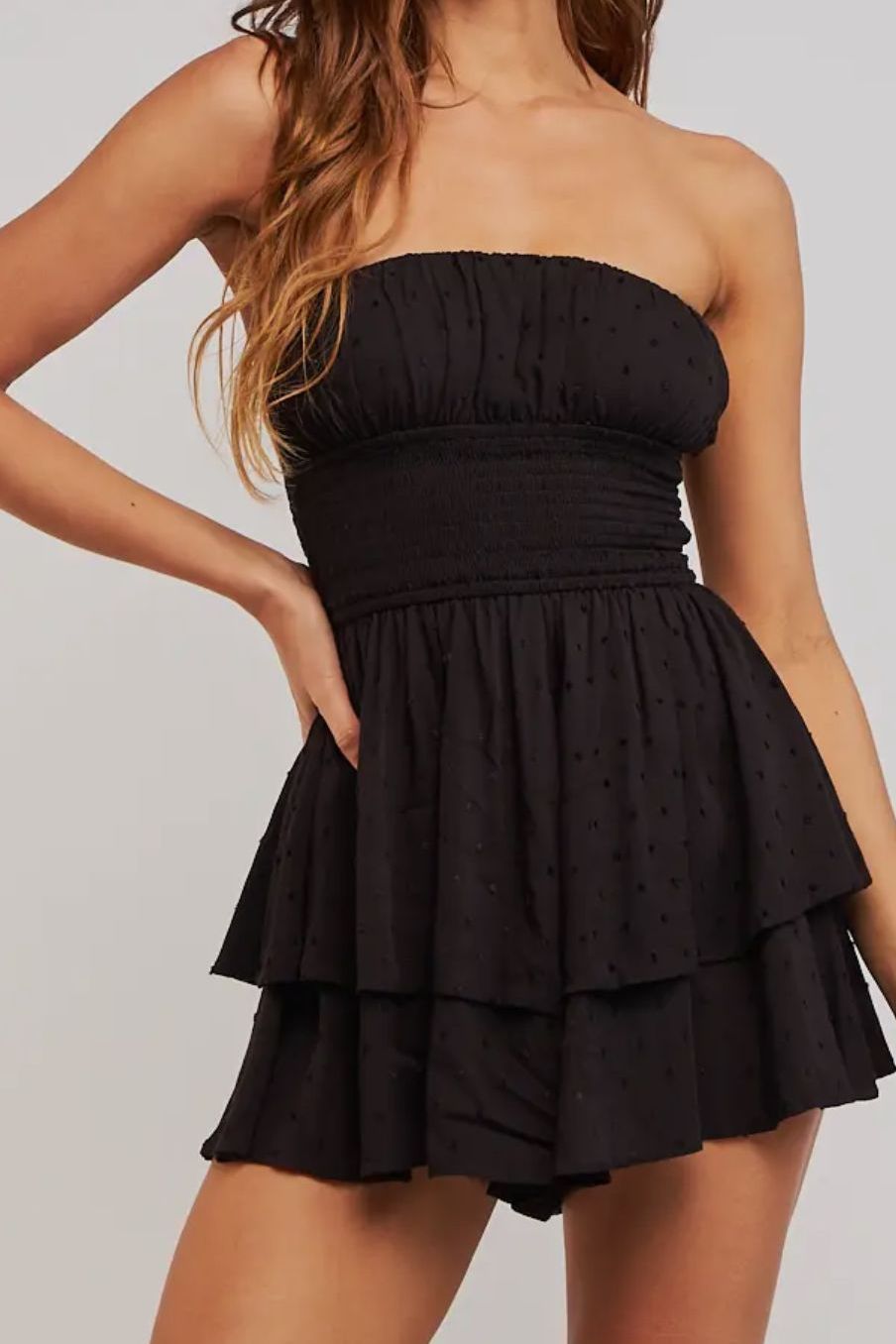 Strapless Layered Romper